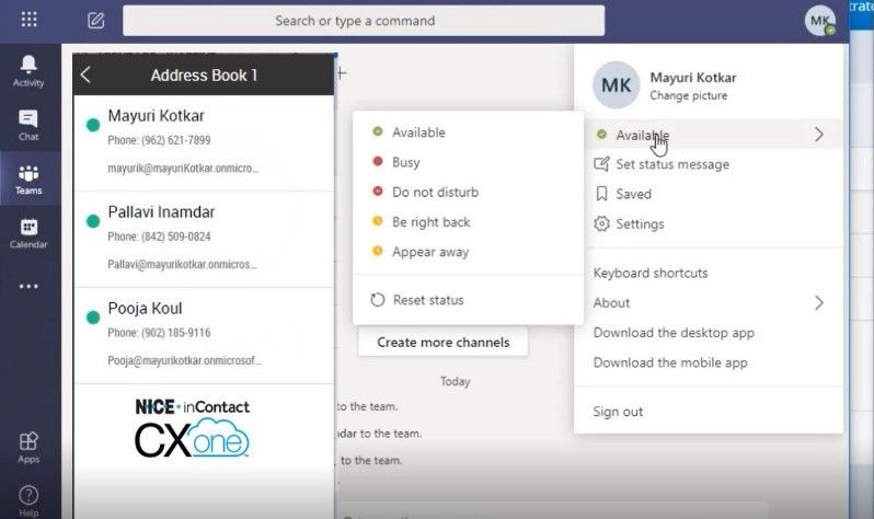 CXone unified directory with Microsoft Teams