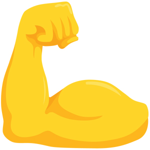 biceps vector isolated emoji gesture flat