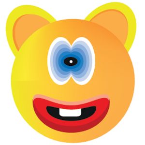 emoji strange happy face printing on