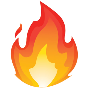 high quality fire emoticon isolated on