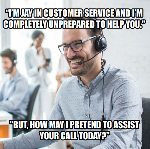 pretend to assist customer