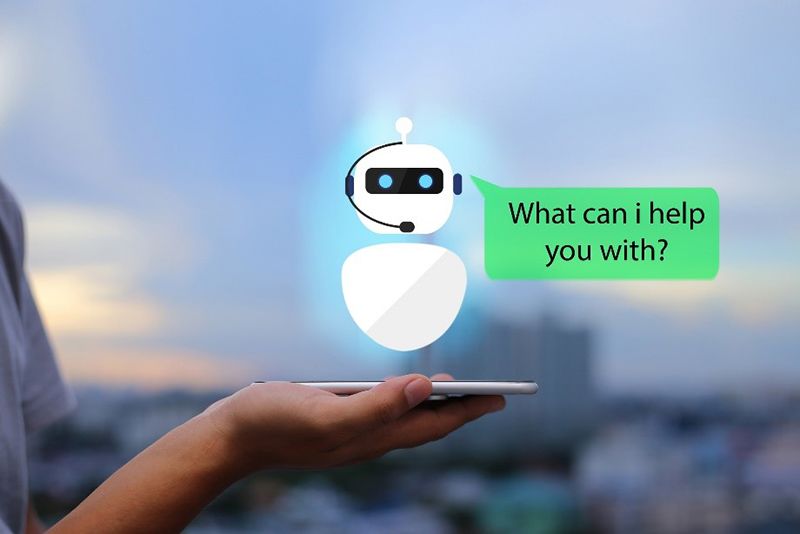 chat bot in palm of hand