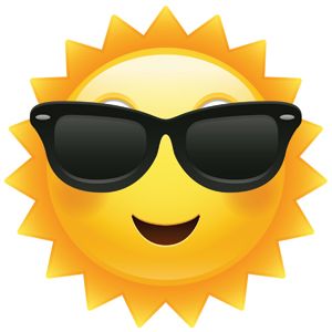 happy sun emoji sunglasses summer vacations