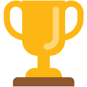 trophy cup vector flat icon isolated